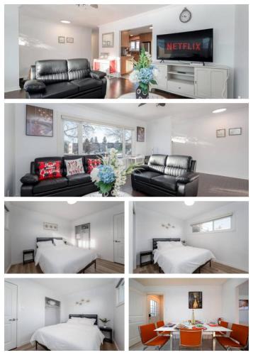 Southeast Calgary Villa | Executive family Relax House New AC 4Bed rooms 4Queen Beds plus Kids play rooms Large Deck Private Backyard 19 minutes YYC 5 minutes Chinook Mall Walk to C Train Free Banff Park