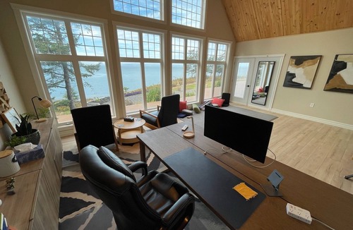 Black Rock House | Bay of Fundy Oceanfront Retreat; Separate work space, King, Queen rooms, 2 baths