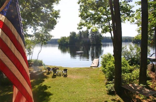 Raymond Ski Chalet | Bright waterfront home with beautiful views of Little Sebago Lake!