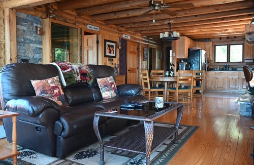Bridgton Cabin | Closest Lakefront Log Cabin with Stunning Views & Expansive Private Lawn