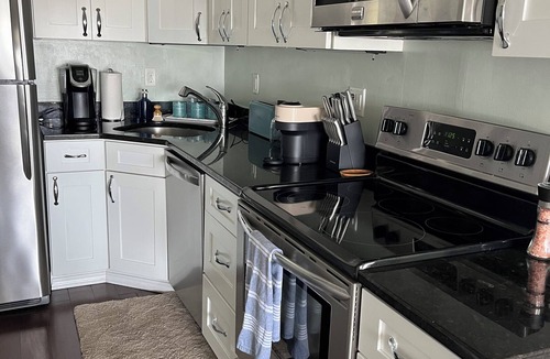 Wells Condo | Coastal modern 2-bedroom condo in lovely Wells with water views