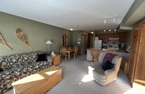 Silver Star Mountain Condo | Cozy Creekside condo on the trails with views - pet friendly too!
