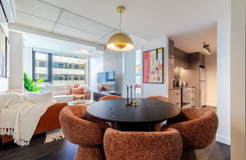 Quartier des Spectacles Apartment | Modern City Retreat | Balcony + Resort Amenities