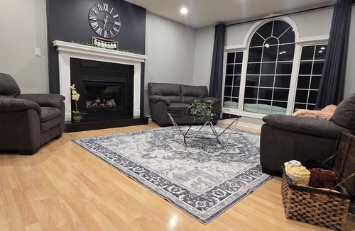 Mapleton House | Modern country house w/firepit.