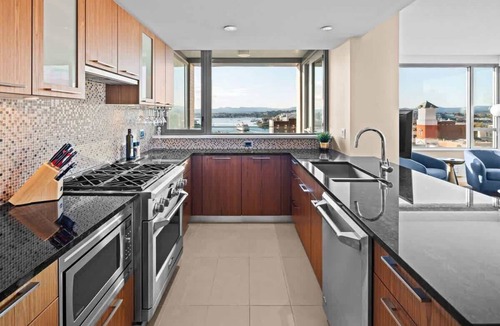 Downtown Victoria Apartment | New! Ocean and Mountain View King Suite