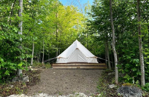 Miller Lake RV Rental | Off-Grid Bell Tent near the Bruce Peninsula in Tobermory, Ontario, Perfect for a Glamping Retreat