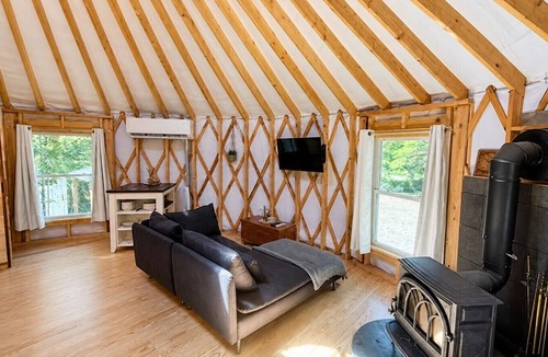 Ellsworth RV Rental | Romantic Yurt Getaway with lake access and hot tub near Acadia