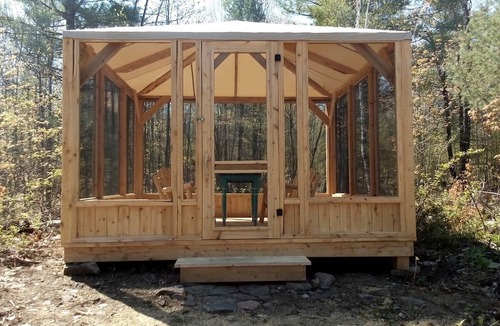 Stone Mills RV Rental | Rustic Waterfront Yurt on the Salmon River for a Peaceful Glamping Escape near Tamworth, Ontario