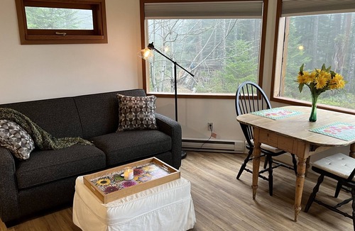 Quadra Island Apartment | Scenic ocean and mountain views from your living room.