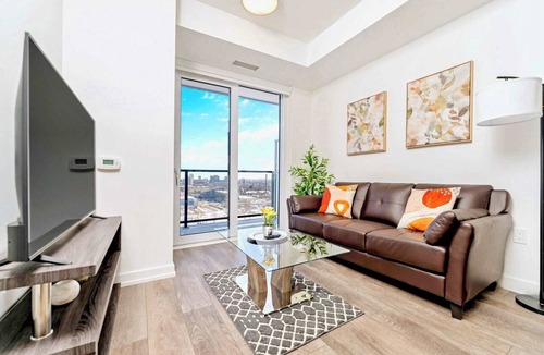 Kitchener Condo | Union Towers Condo with City Views and Patio