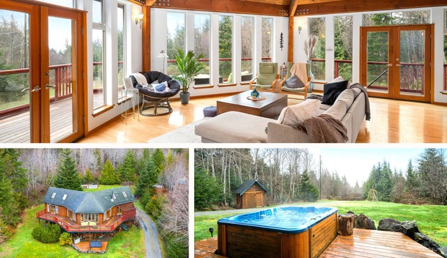✦ A serene coastal retreat w/hot tub ♨, large yard, wraparound deck, firepit