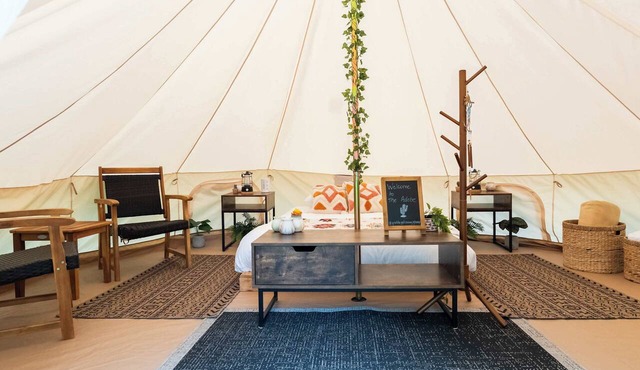 Adobe Glamping Nordic Spa Access Near the Grotto
