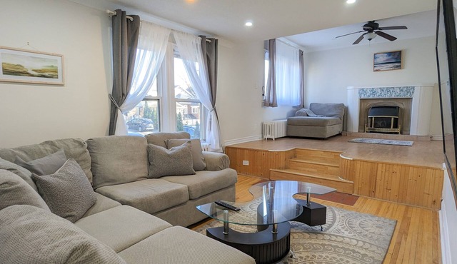 Furnished spacious 2 bedroom 1 bathroom main level of a house