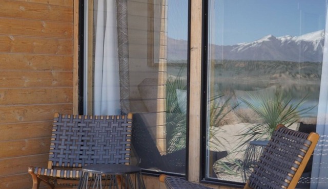 King Bed-Firepit-Shade-Chairs-Dark Skies in Levan