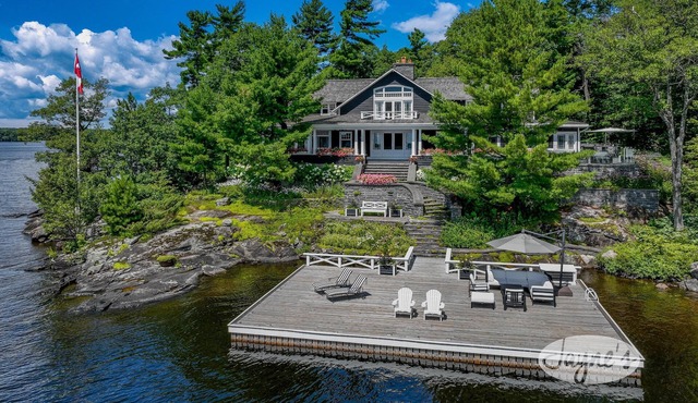 Lake Muskoka Private Island! 13 Bedrooms! 6 Beaches! Gym! Tennis Court!