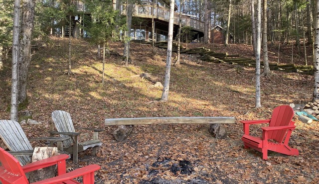 Lake side cottage w- sand beach. 13 acres-forest, steams & waterfalls to explore