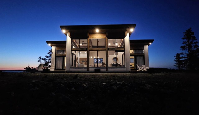 Modern 2-bedroom house on the edge of a private peninsula in Atlantic Canada.