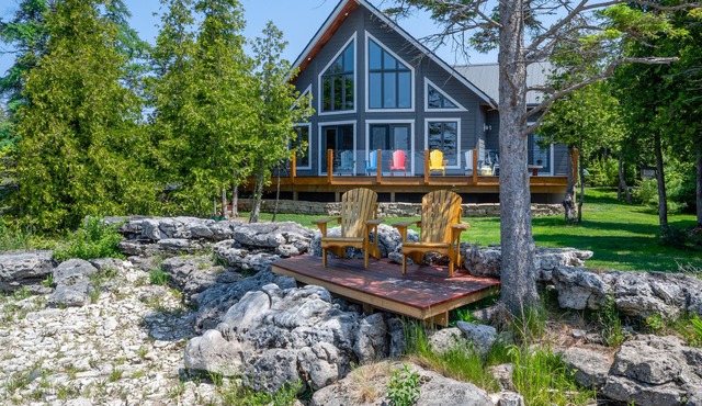 Modern Waterfront Log Cabin