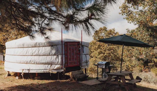 Mongolian yurt at a nature retreat in Dunlap