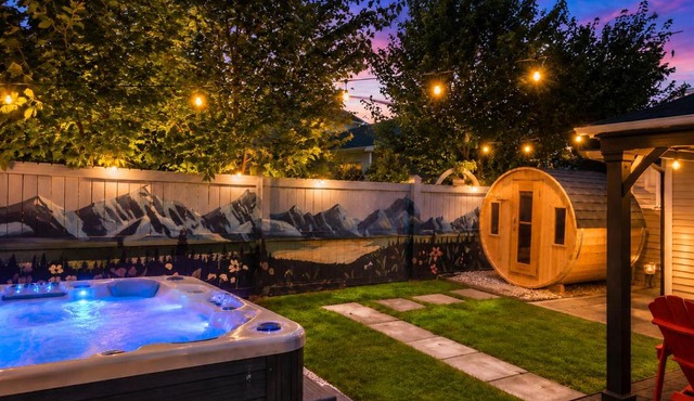 Nordic Spa Escape - Hot Tub - Fire Table - BBQ - Barrel Sauna