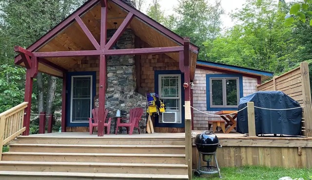 Northern Retreat, 3BR Rustic Cabin: Lakeview, Private Beach & Dock, Pet Friendly
