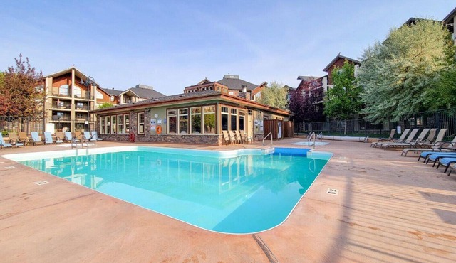 Sage Cove | Outdoor Pool & Hot Tub | Walkout Patio