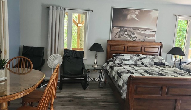 Spacious bedroom with an ensuite and separate entrance
