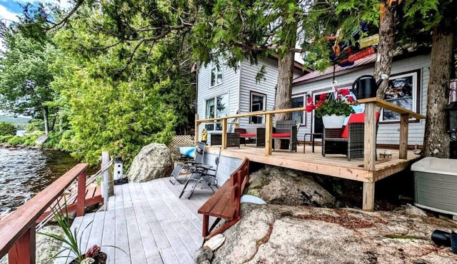 Stunning Waterfront Cabin on Flanders Pond for an Amazing Family Adventure in Sullivan, Maine in Sullivan