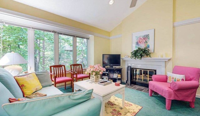 Upper-level condo with forest views, fireplace, soaking tub & high-speed WiFi in Glen Arbor