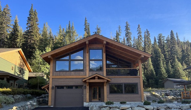 Upstairs half of a timber frame ski-in chalet.