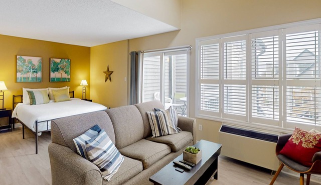Walk to the chair lift Lofty condo w/shared pool & tennis - dogs OK
