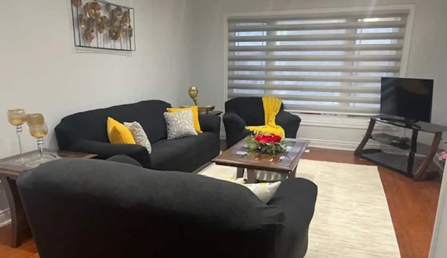 4-6 km, from Toronto Pearson Airport .3 Private Bed Rooms+ Hall Sleep 2 to 8 .