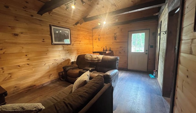 Charming cabin in wonderful New Sweden with 80 acres of woods and trails